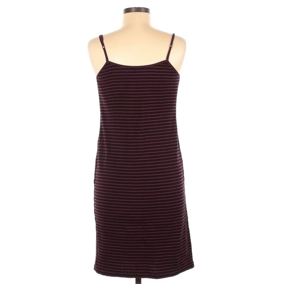 Free People Burgundy Blue Stripe Ribbed Knit Dress - Picture 3 of 8